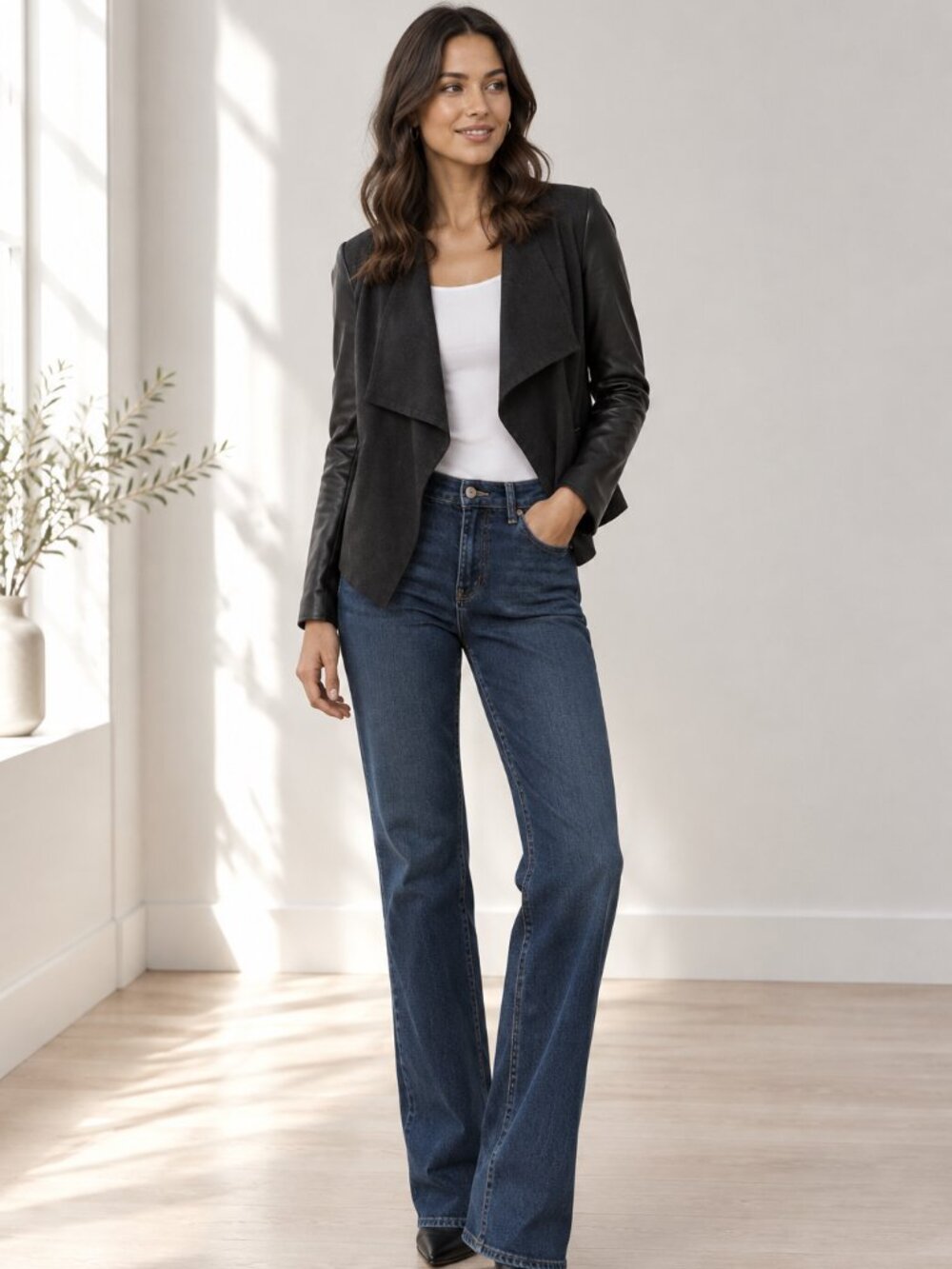 Vince Black Suede Leather Jacket Women’s Small 0608